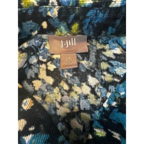 J Jill Cotton Corduroy Button Shirt XS Brown Peplum Back Boho Retro Goblincore - Picture 4 of 8